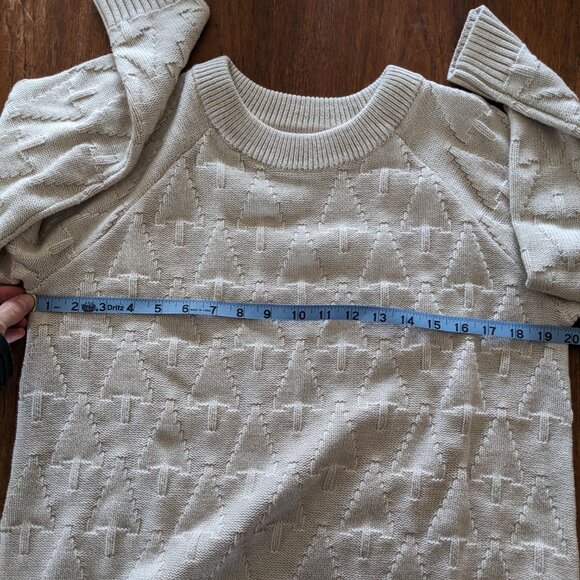 100% cotton Lands' End Pine Tree Sweater Crewneck - Picture 4 of 6